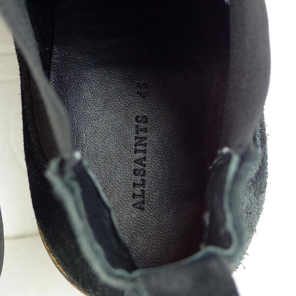 All Saints Chelsea Boots Men 12 US 45 Black Rook Suede Leather Pull On Rock - Picture 11 of 12